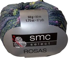SMC Select Rosas Flower Detail Worsted Cotton Blend Yarn Slate Blue Green